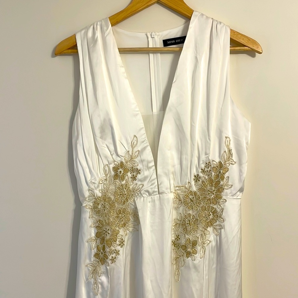 MISS ORD strapless lightweight gold embroidered wedding dress